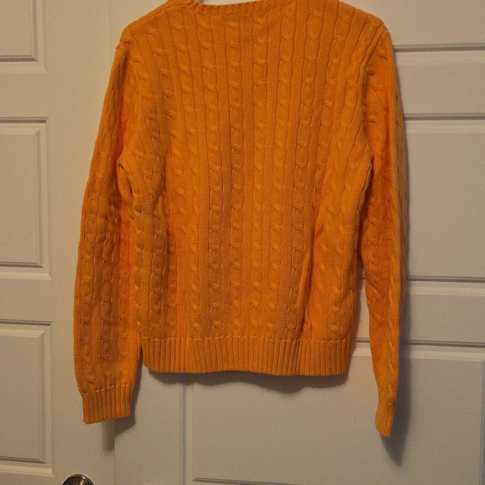 Ralph Lauren Vibrant Orange Cable Knit Sweater - Picture 2 of 6